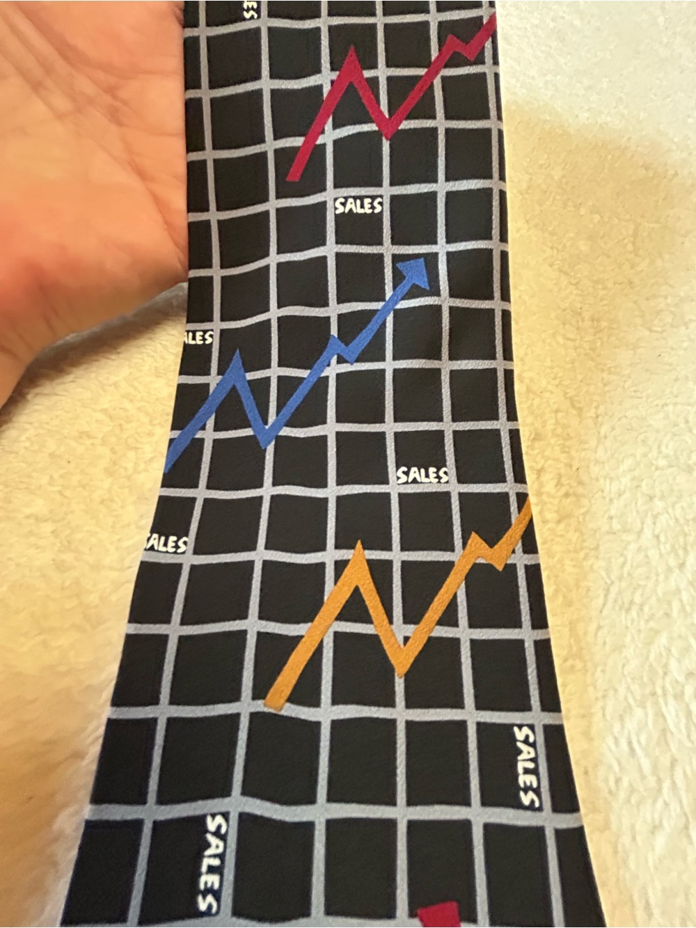 🎁3 for $30 - Black Sales Chart Pattern Necktie